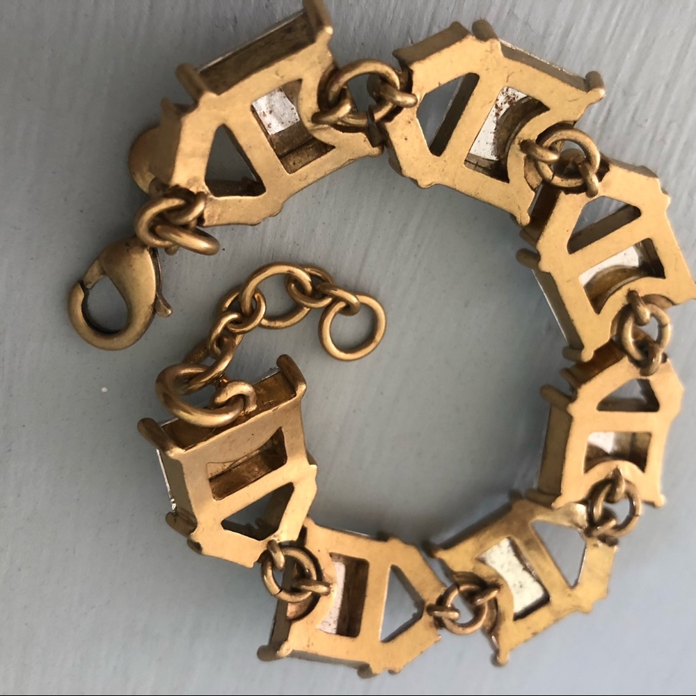 J. Crew Gold Rhinestone Link Bracelet - Picture 4 of 4